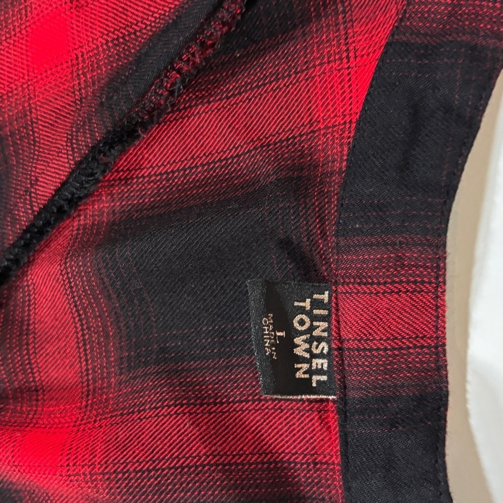 TinselTown Buffalo Plaid Shirt Women’s Size L Country Cabincore hayrides - Picture 4 of 6